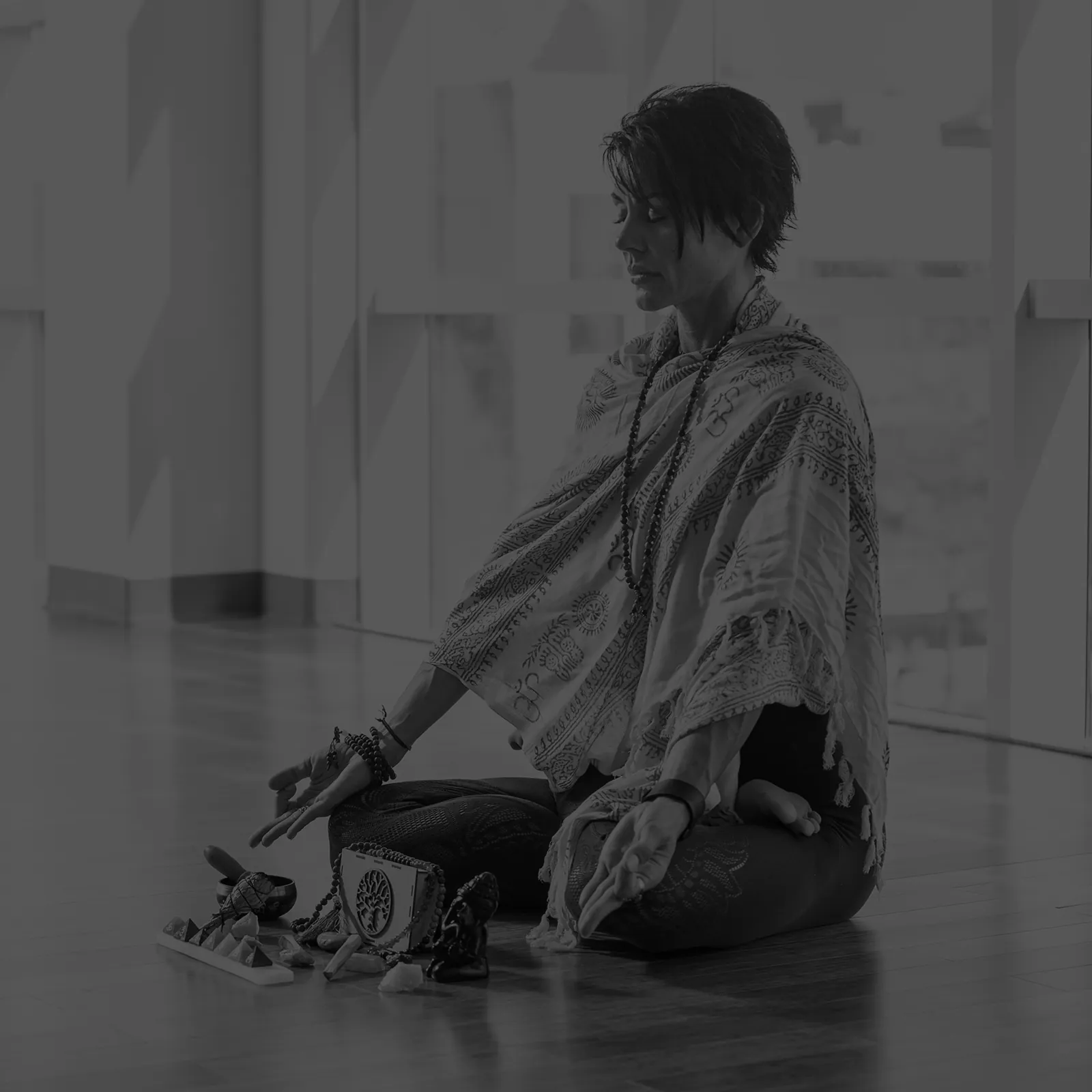 Melanie meditating in stillness
